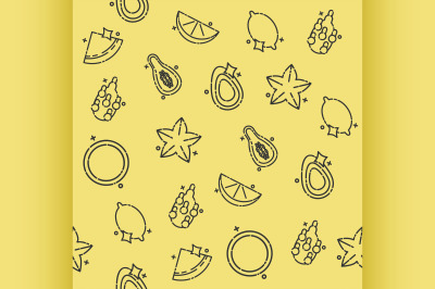 Tropical fruit concept icons pattern