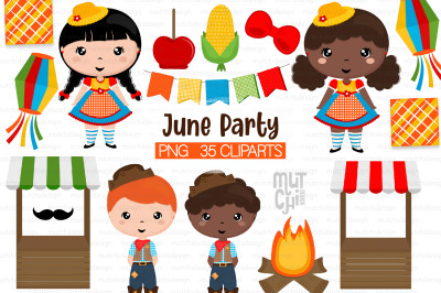 June Party Clipart Set