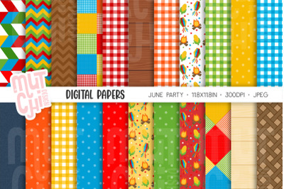 June Party Digital Papers