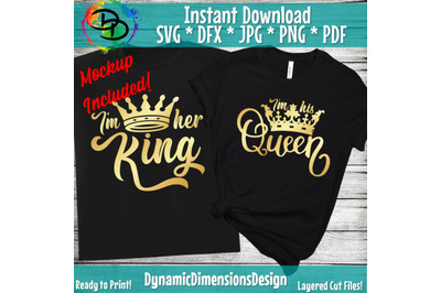 His Queen her King svg, King and Queen svg, Couple svg shirt, Husband,