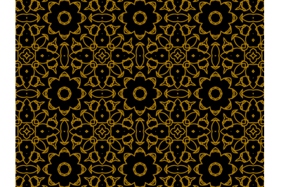 Pattern Gold Icon Papper Flowers