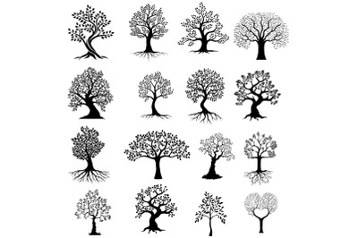 Tree Silhouettes ClipArt Set Graphic