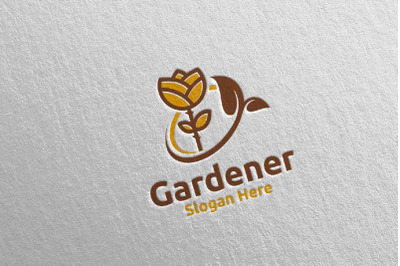 Rose Botanical Gardener Logo Design 15