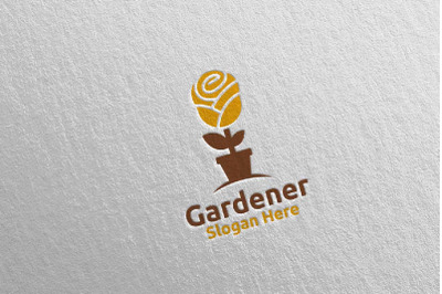 Rose Botanical Gardener Logo Design 17