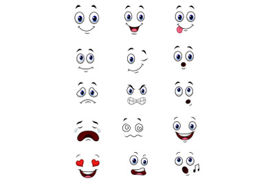 Cartoon Faces ClipArt Set Graphic