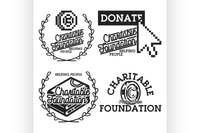 Vintage charitable foundation emblems