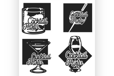 Vintage cocktail party emblems