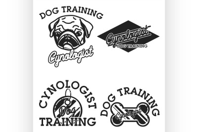 Color vintage cynologist emblems