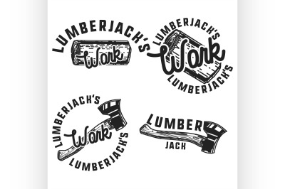 Vintage lumberjack emblems