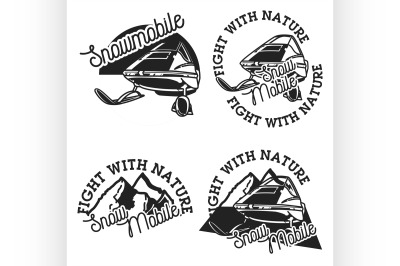 Vintage snowmobile emblems