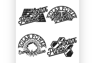 Vintage solar panels emblems