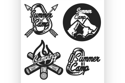 Vintage summer camp emblems