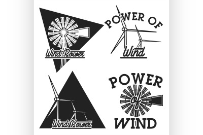 Vintage wind power emblems