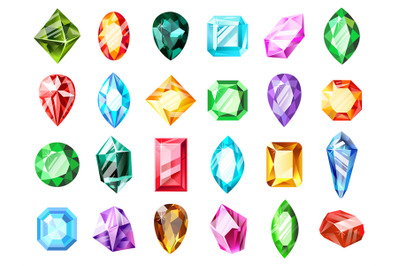 Crystal jewel gems. Crystal diamond gem, jewels game gemstone, preciou