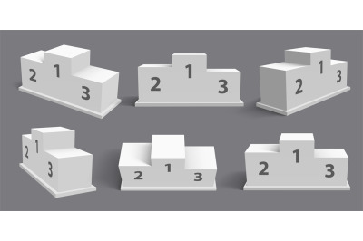 Winner podium. Realistic spotlight pedestal&2C; stand stage. First&2C; secon