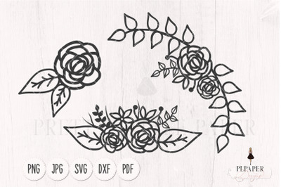 Flower Svg&2C; Rose Svg&2C; Flower Border Svg&2C; flower bouquets svg