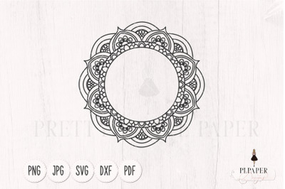 Monogram frame svg&2C; Mandala frame svg&2C; Mandala svg&2C; Mandala cut file