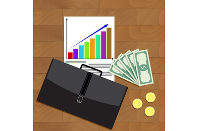 Financial business growth top view vector