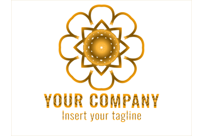 Logo Gold Icon Frangipani Flower
