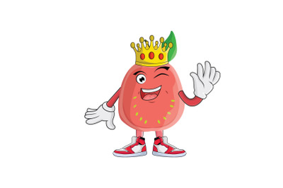 Guava with Crown Royalty Fruit Cartoon Character Design