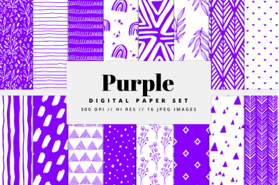 Purple Digital Paper Set