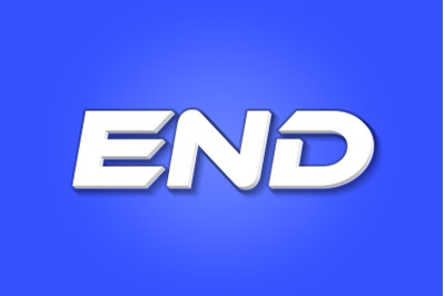 End  3D Text Style Effect PSD