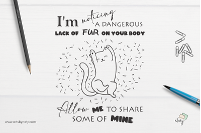 Fur, Cat, Quote: Original SVG Illustration for cat lovers.