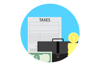 Tax return icon flat style