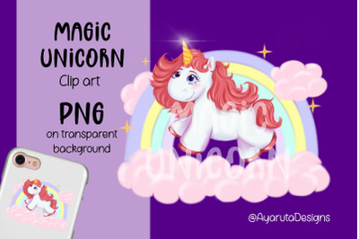 Unicorn Clipart, unicorn png, magical rainbow, cute horse