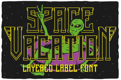 Space Vacation layered font