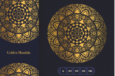 Golden Mandala Art 09