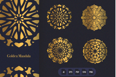 Golden Mandala Art Set 01