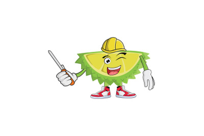 Durian Construction Worker Fruit Cartoon Character Design