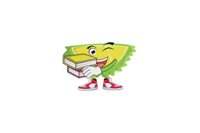 Durian with Books Fruit Cartoon Character Design