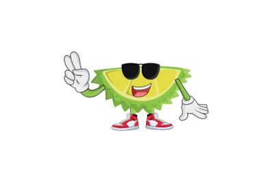 Durian with Sunglasses Fruit Cartoon Character Design