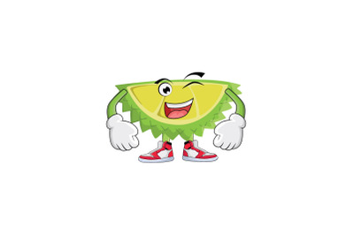 Durian Wink Smile Fruit Cartoon Character Design