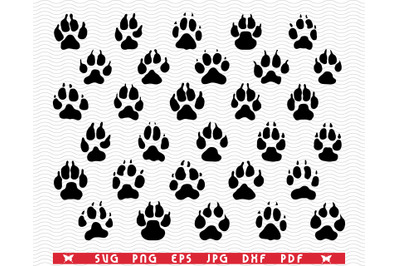 SVG Dogs Paws&2C; Black Silhouette&2C; Digital clipart