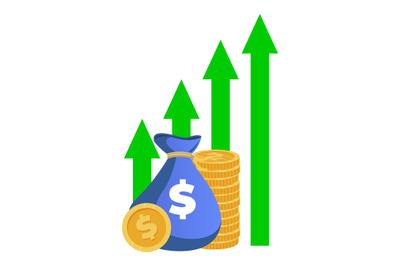 Finance raise, growth capital. Vector financial interest