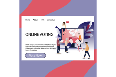 Online voting landing page for government and election center