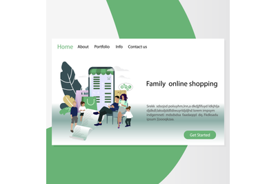 Family online shopping, website page template
