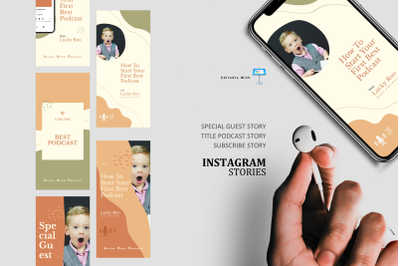 Podcast Instagram Stories and Post Keynote Template - creative podcast