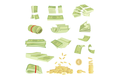 Money cash banknotes currency vector illustration, bills dollar