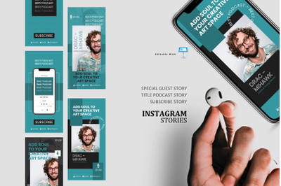 Podcast Instagram Stories and Post Keynote Template - young podcast