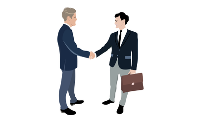 Businessman make deal, handshake partnership. Business deal and agreem