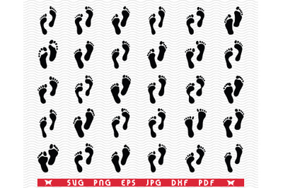 SVG Bare Feet, Black Silhouette, Digital clipart