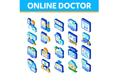 OnDoctor Advice Isometric Icons Set Vector