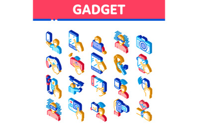 Gadget And Device Isometric Icons Set Vector