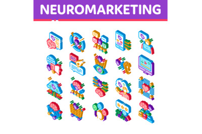 Neuromarketing Business Strategy Icons Set Vector