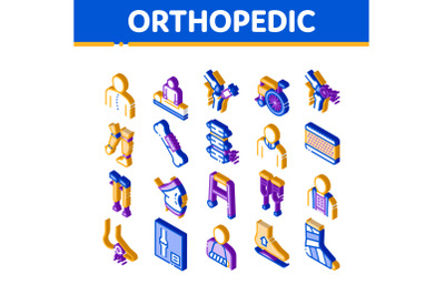 Orthopedic Isometric Icons Set Vector