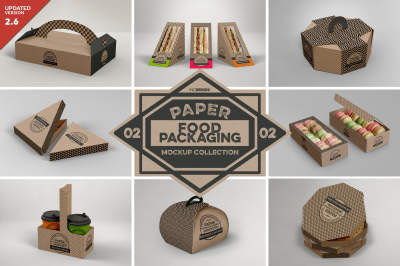 VOL 2: Paper Food Box Packaging Mockup Collection